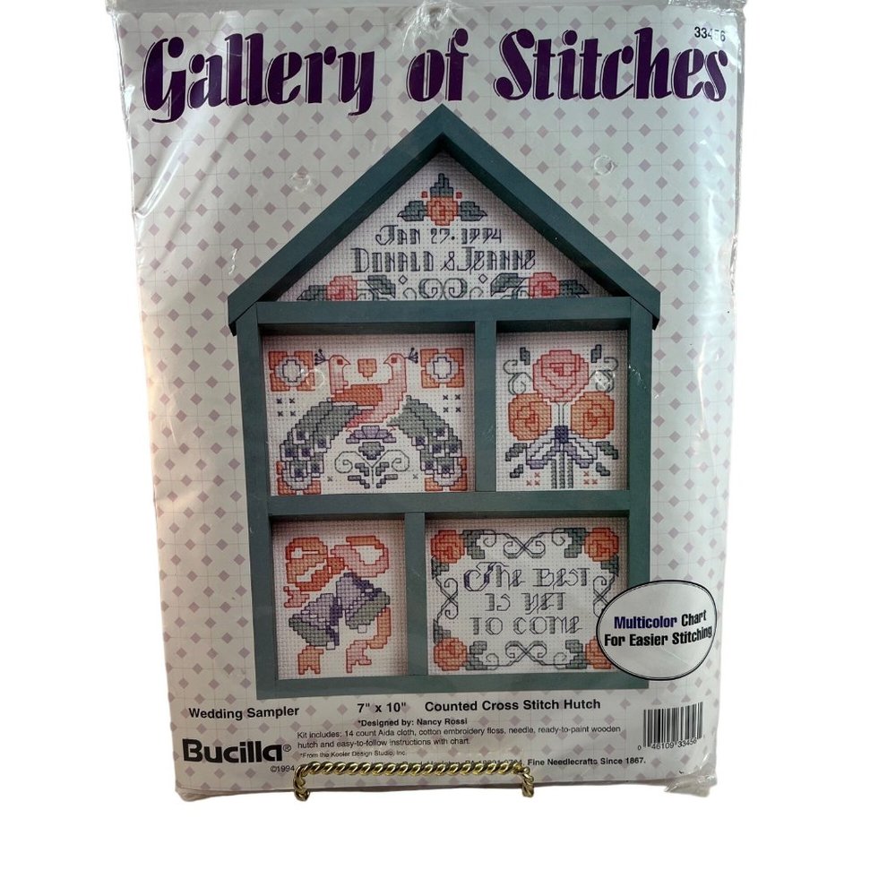 Bucilla Counted Cross Stitch Hutch Wedding Sampler 33456 Gallery of Stitches